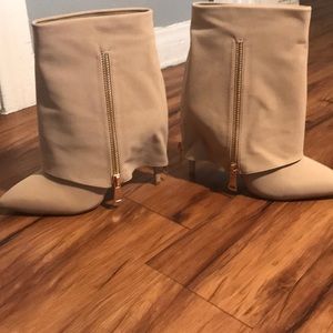 Nude fold down bootie